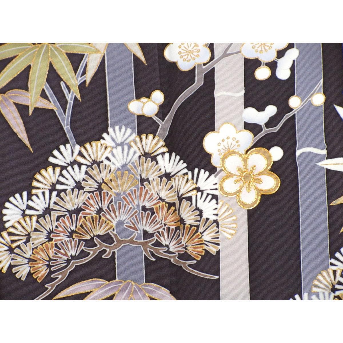 訪問着　友禅金彩加工　刺繍入りボカシ染