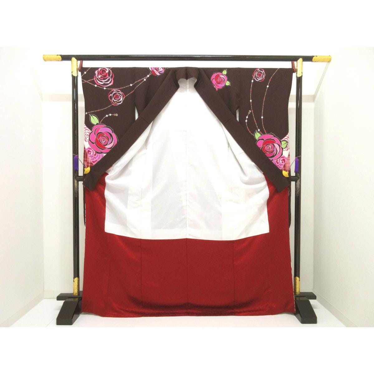 振袖　友禅加工　ラインストーン入り