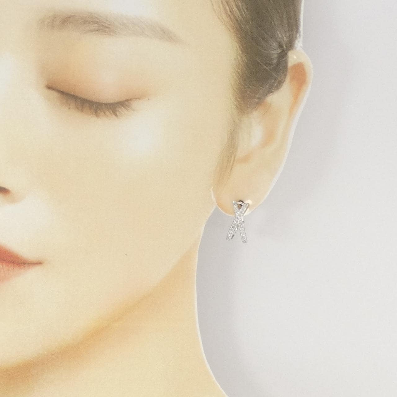 K18WG ダイヤモンド ピアス 0.46CT