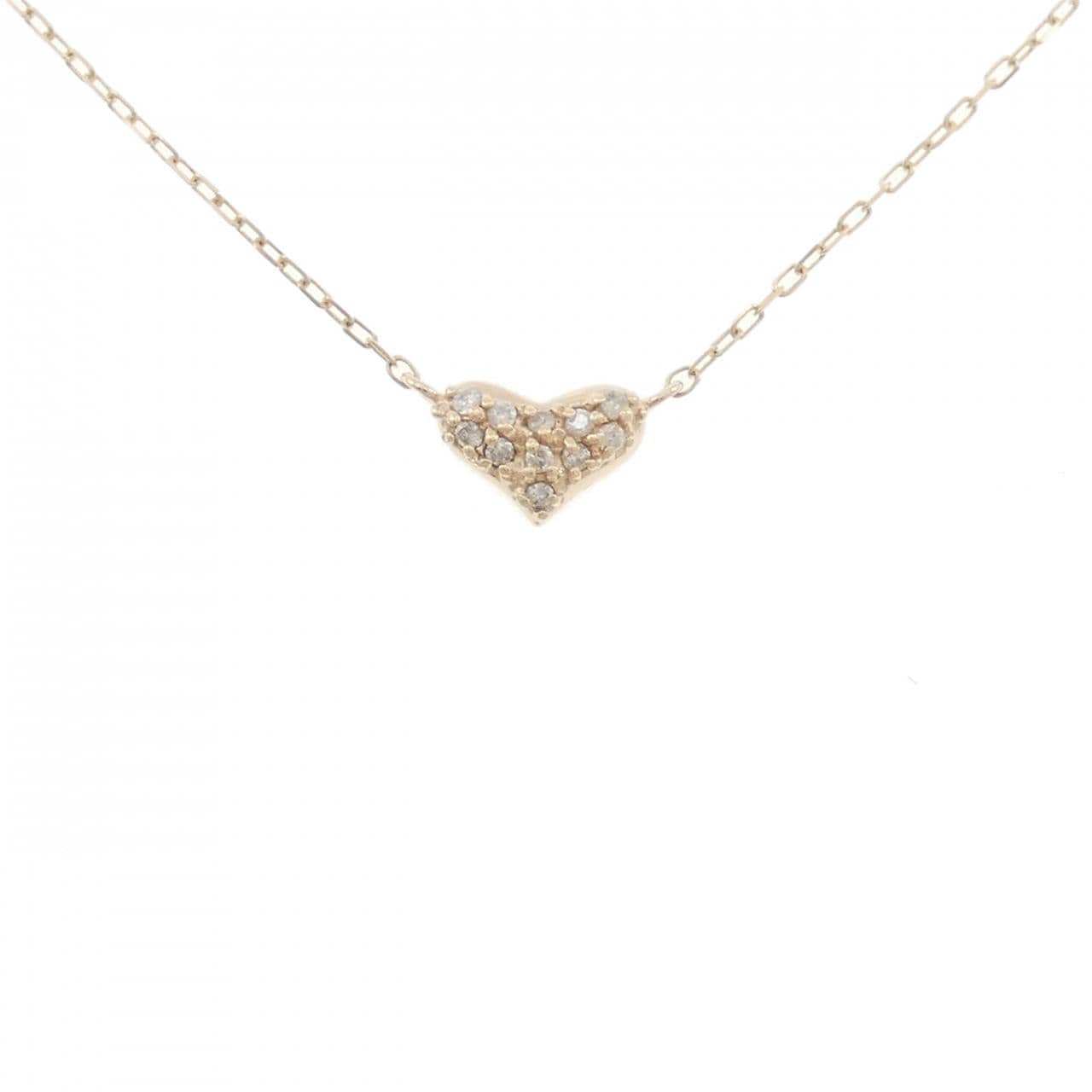 K10YG ハート ダイヤモンド ネックレス 0.05CT