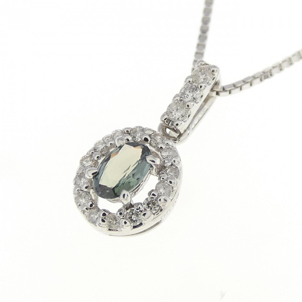 K14WG/K18WG アレキサンドライト ネックレス 0.11CT