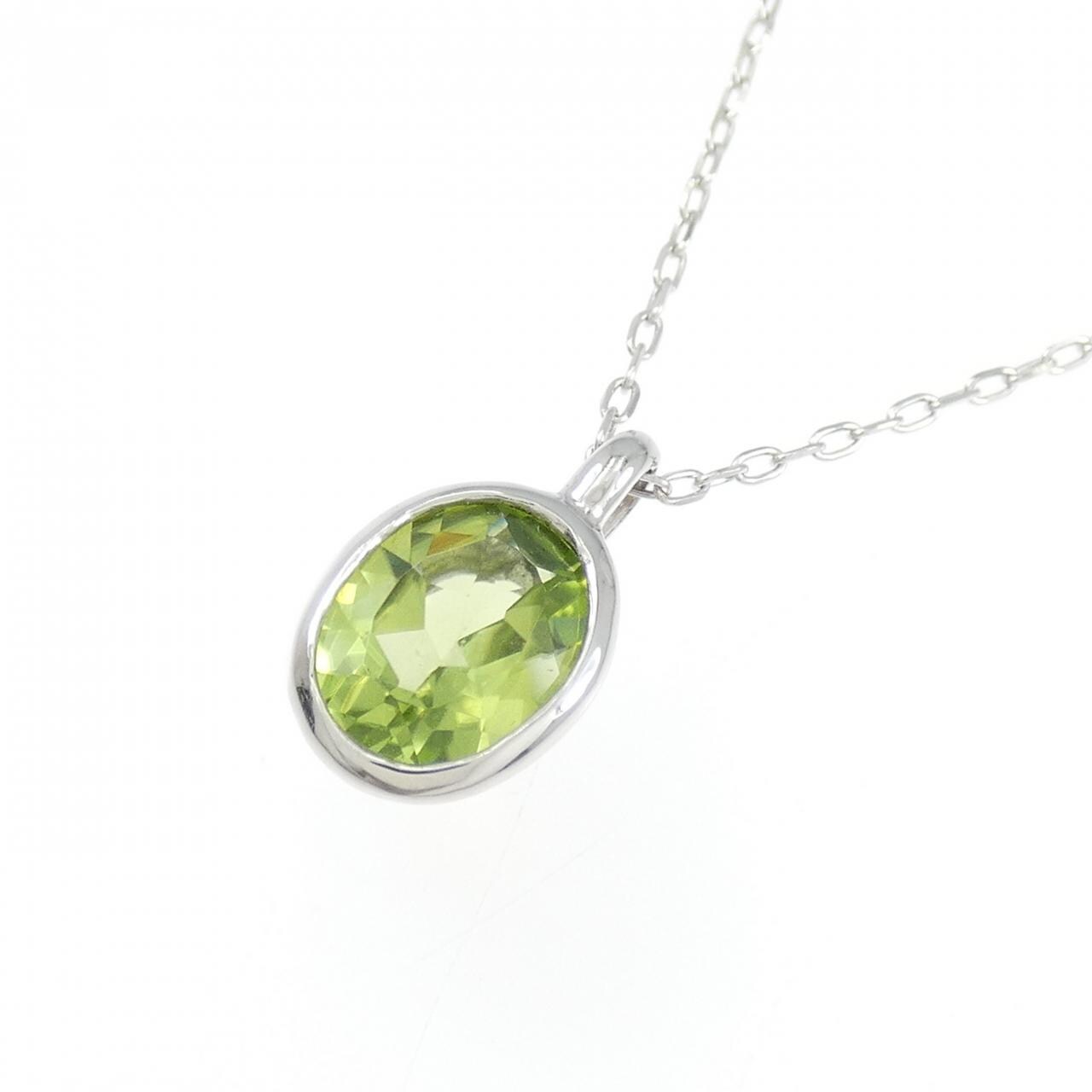 K18WG ペリドット ネックレス 1.20CT