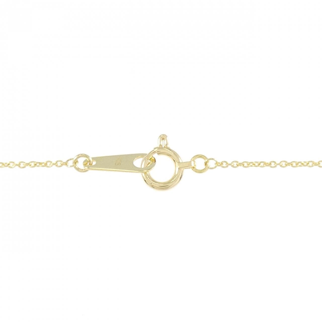 K18YG フラワー ダイヤモンド ネックレス 0.12CT