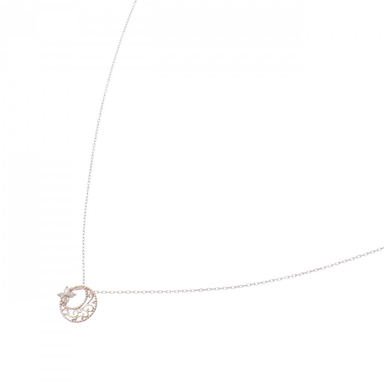 K10PG Flower Diamond Necklace 0.02CT