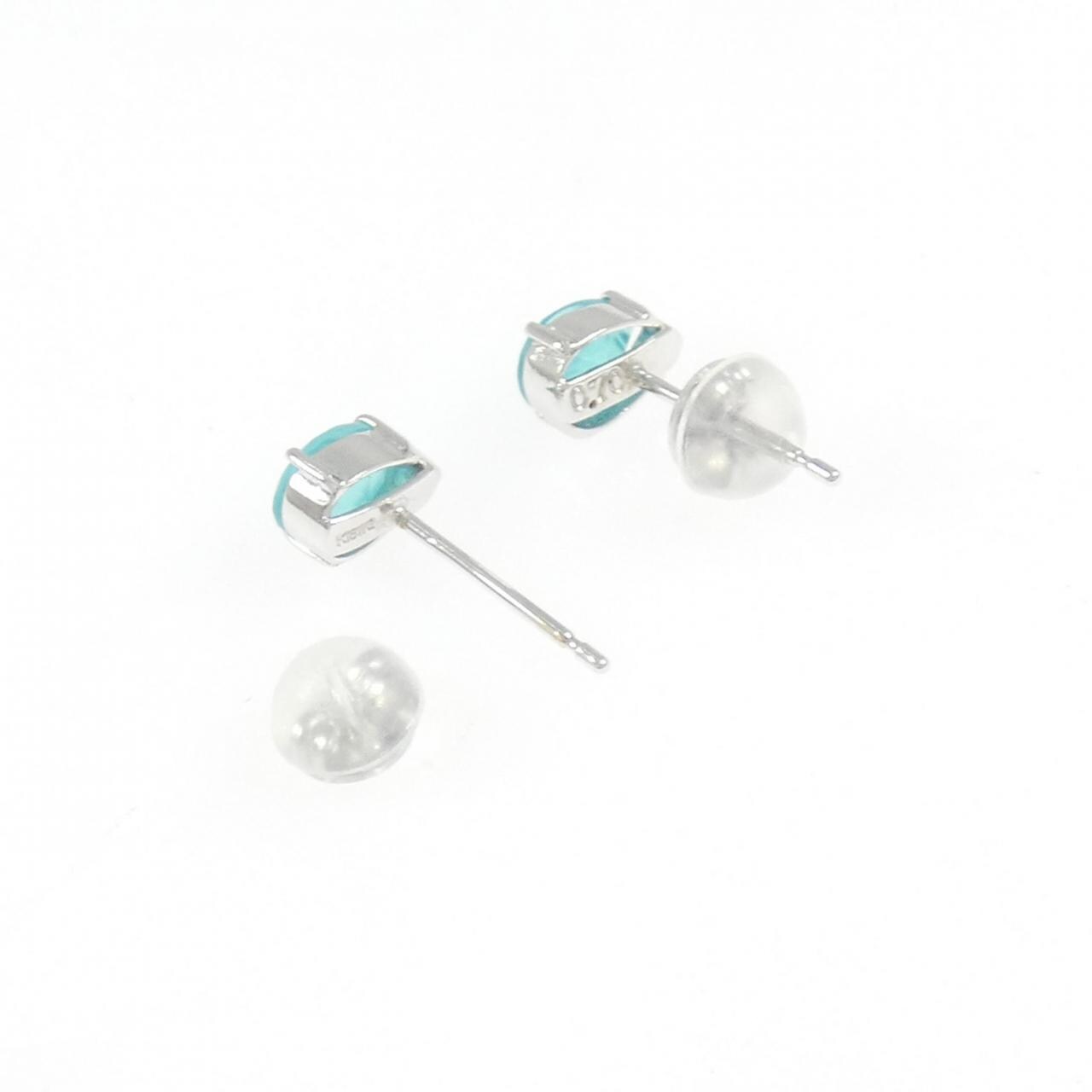 K18WG カルセドニー ピアス 0.70CT