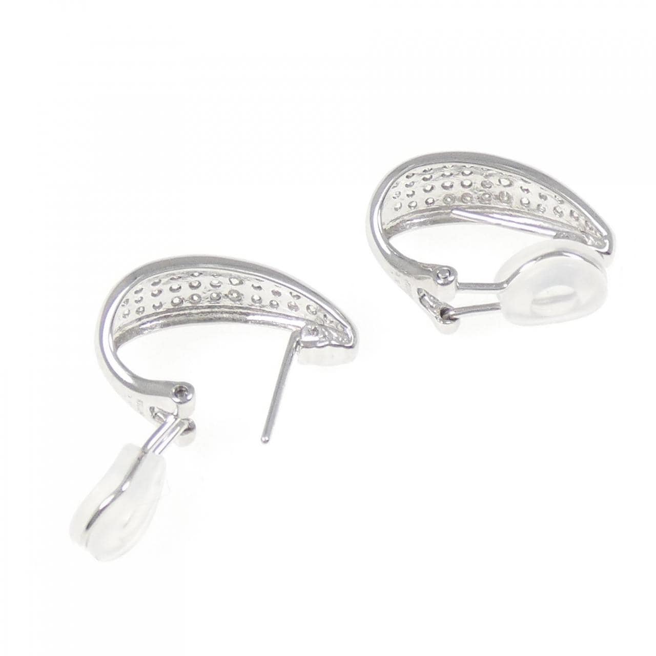 K18WG pave Diamond earrings 1.00CT