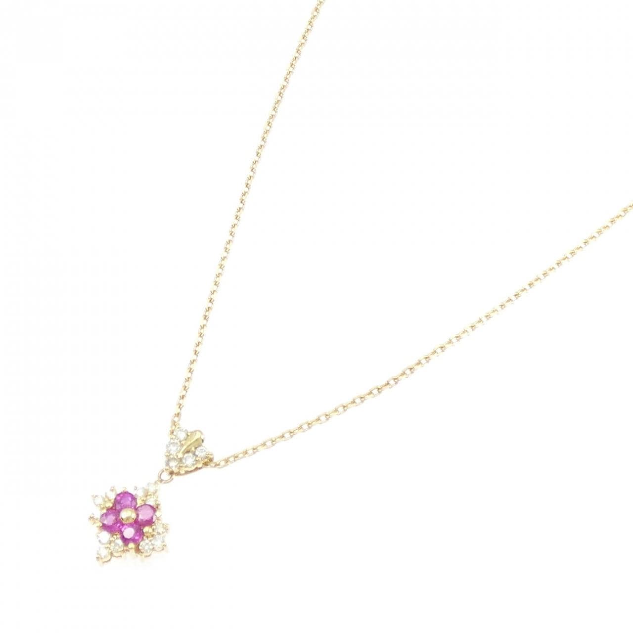 K18YG ルビー ネックレス 0.40CT
