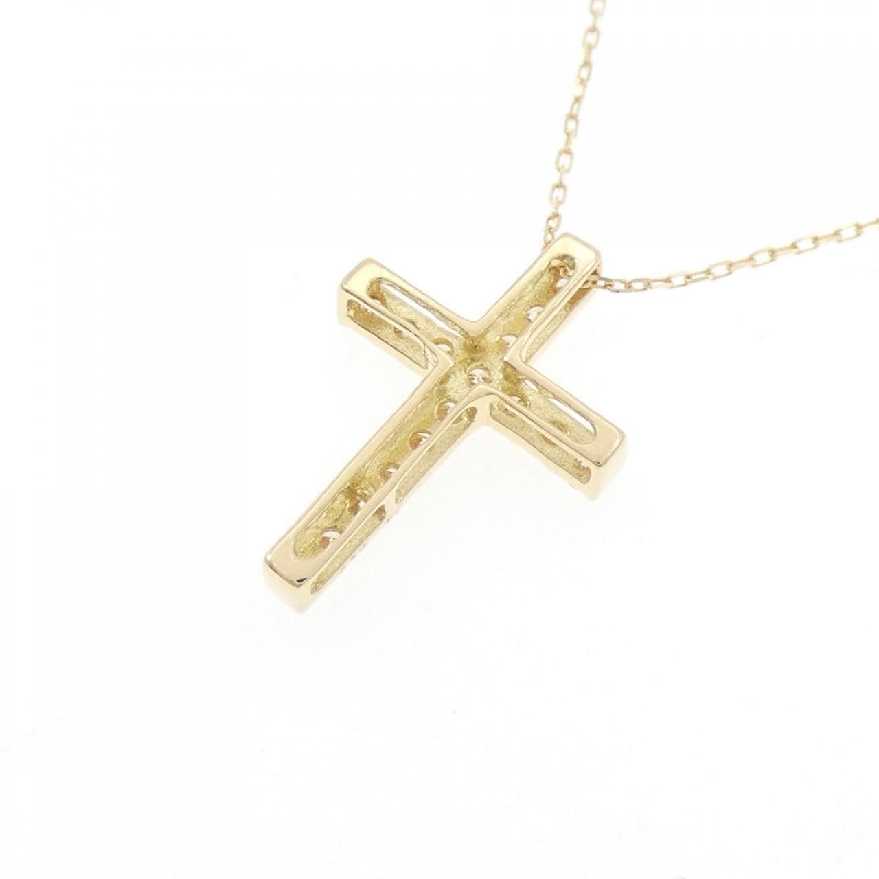 【新品】K18YG クロス ダイヤモンド ネックレス 0.20CT