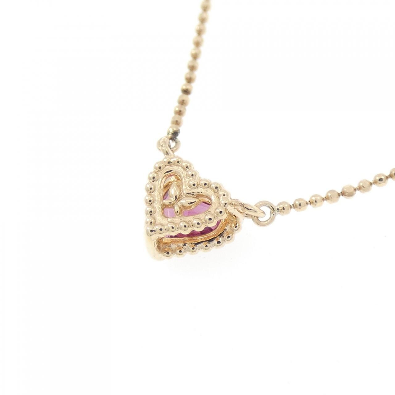 K10YG Heart Garnet Necklace