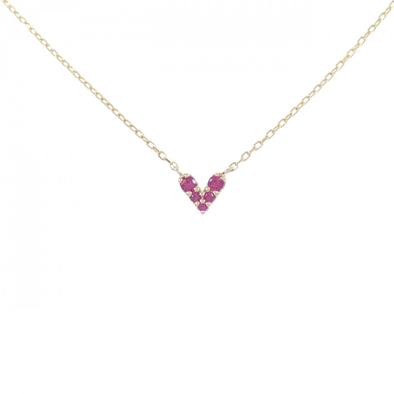 PONTE VECCHIO Heart Ruby Necklace 0.05CT