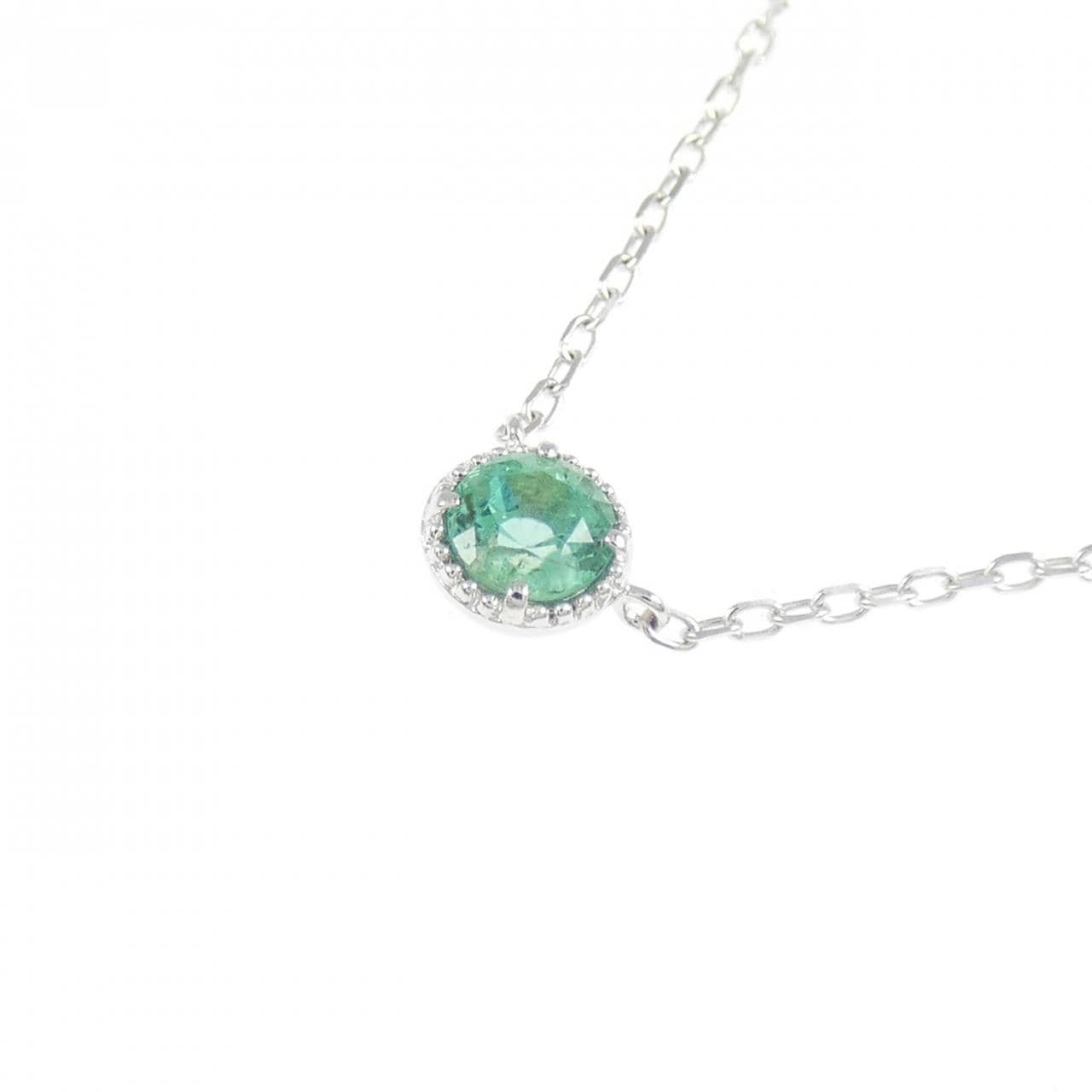 K10WG绿宝石项链