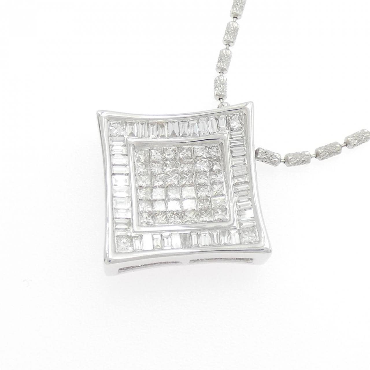 K18WG ダイヤモンド ネックレス 2.03CT