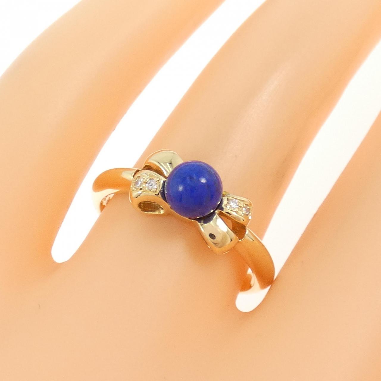 K18YG リボン ラピスラズリ リング