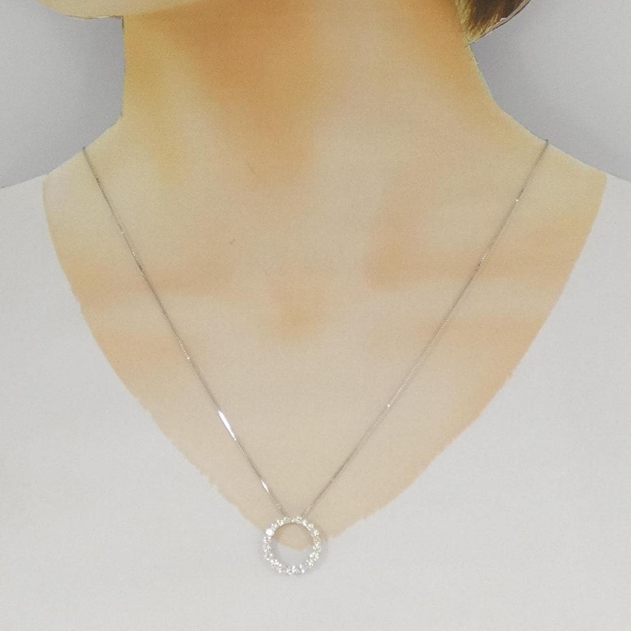K18WG ダイヤモンド ネックレス 0.80CT