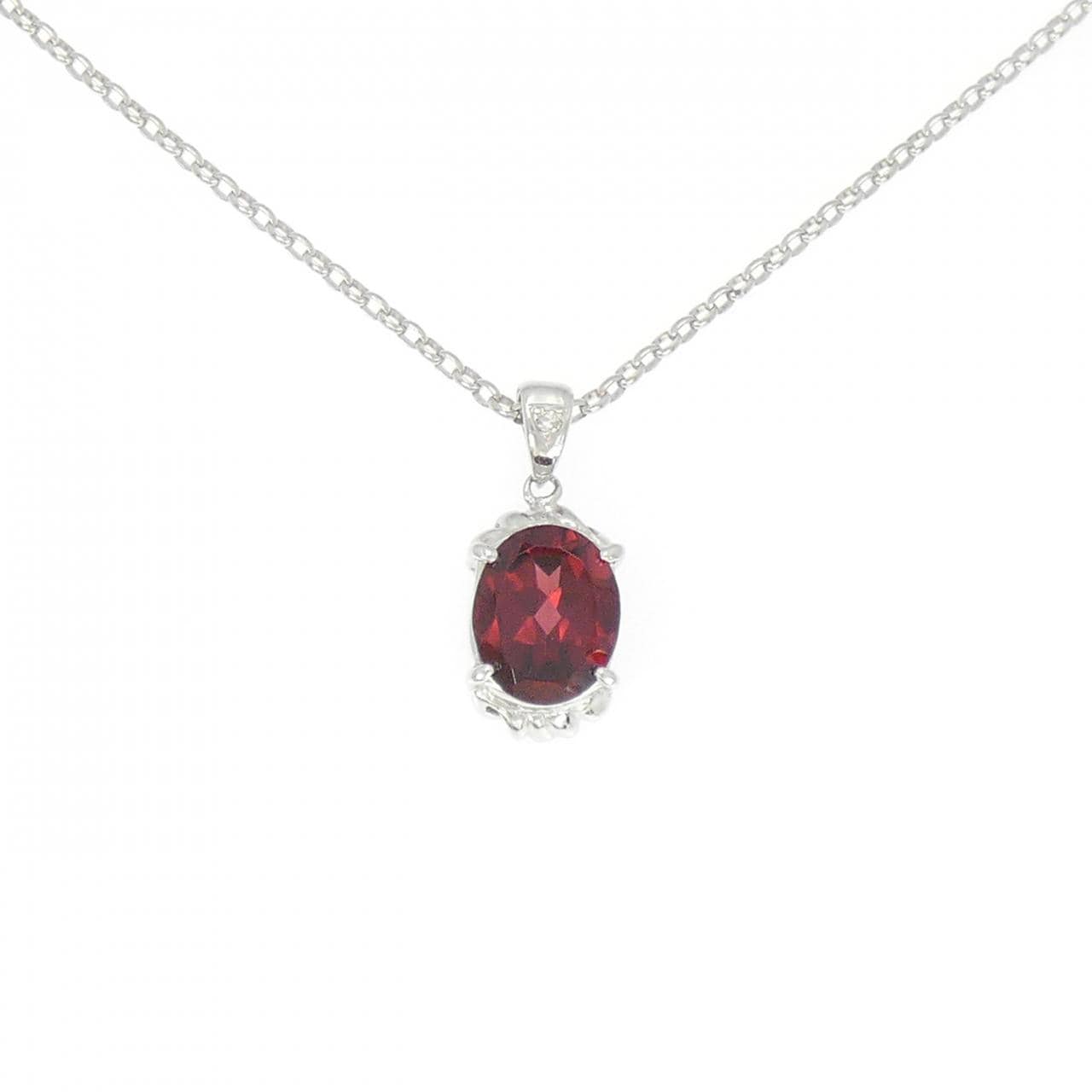 K18WG ガーネット ネックレス 4.00CT