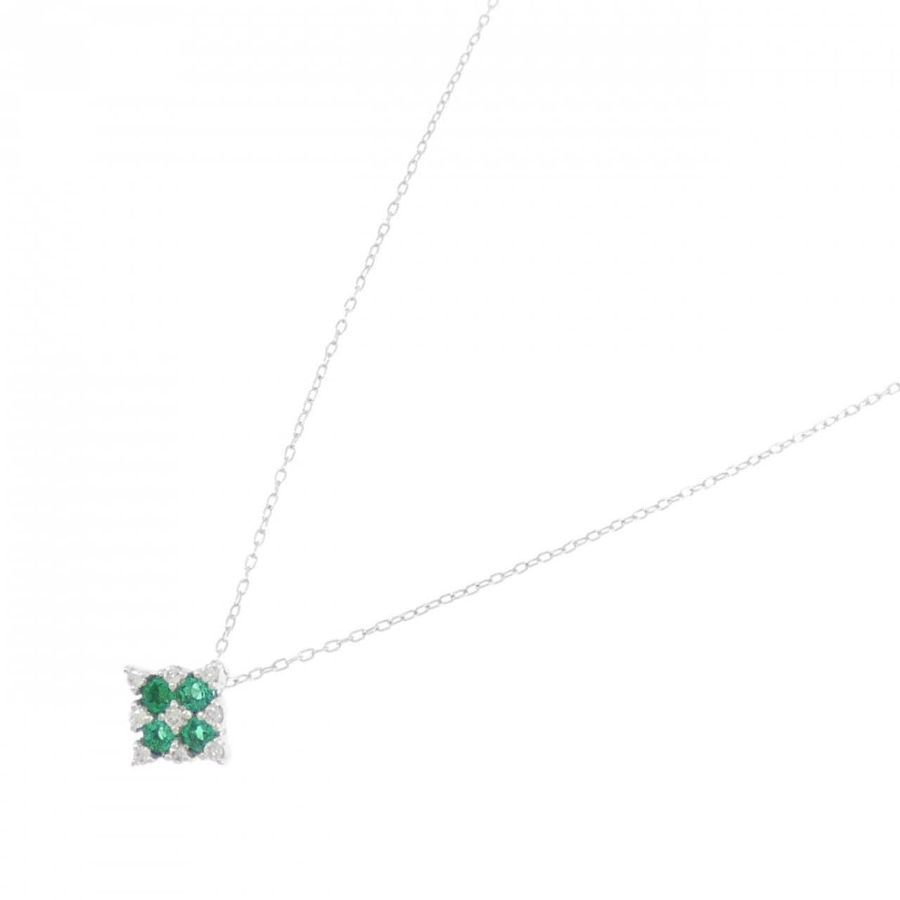 K18WG Emerald Necklace 0.25CT
