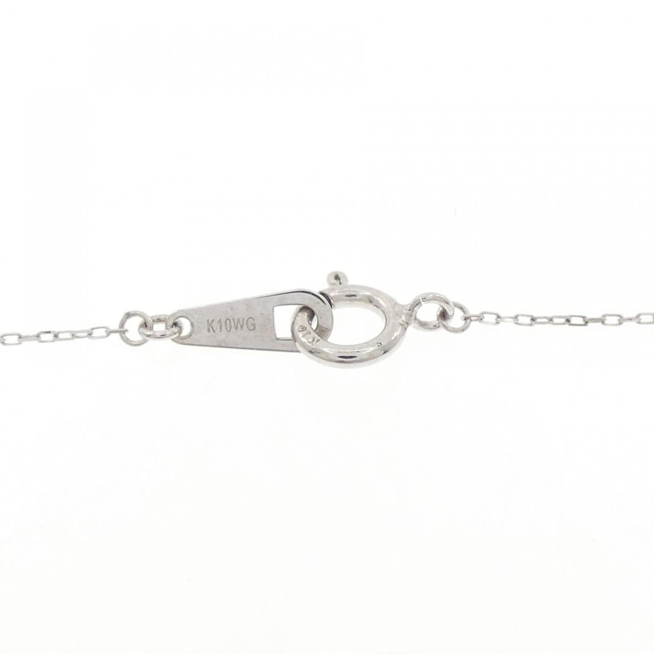 K10WG  イニシャルE ダイヤモンド ネックレス 0.01CT