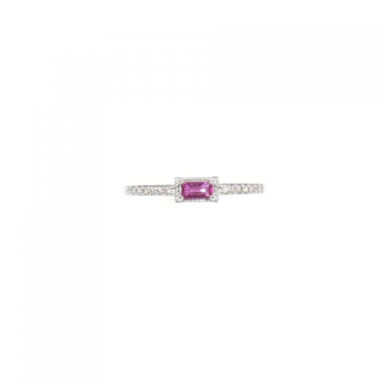 K18WG红宝石戒指0.12CT