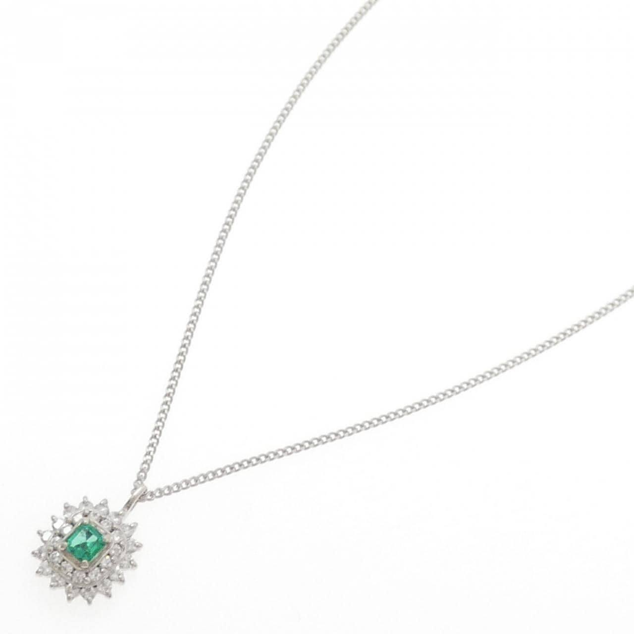 PT900/PT850 エメラルド ネックレス 0.20CT