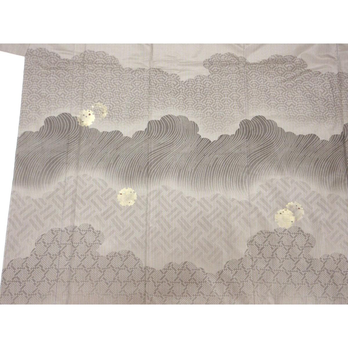 【未使用品】訪問着　紬織　刺繍入り