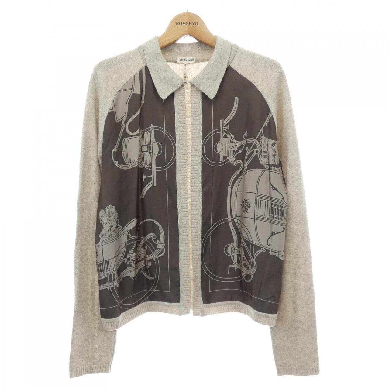 【ヴィンテージ】エルメス HERMES EXーLIBRIS ツイルレーヌ. カーディガン