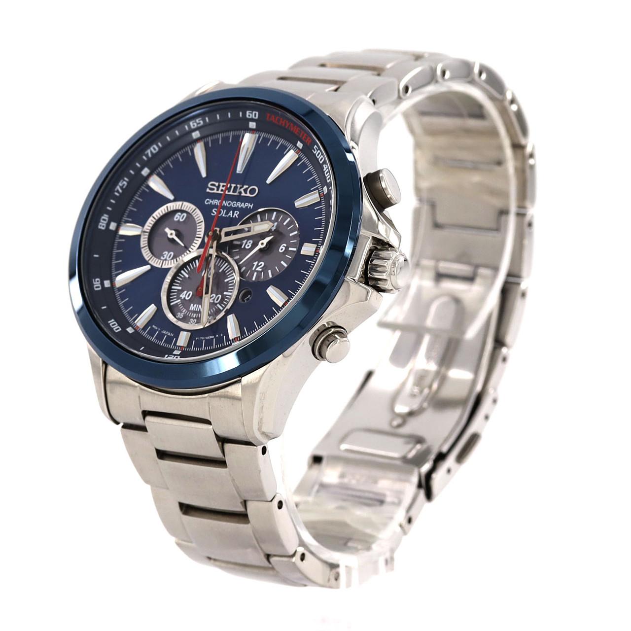 セイコー クロノグラフ V175-0DM0/SSC495P1 SS ソーラークォーツ