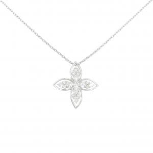 PT950/PT850 フラワー ダイヤモンド ネックレス 0.55CT