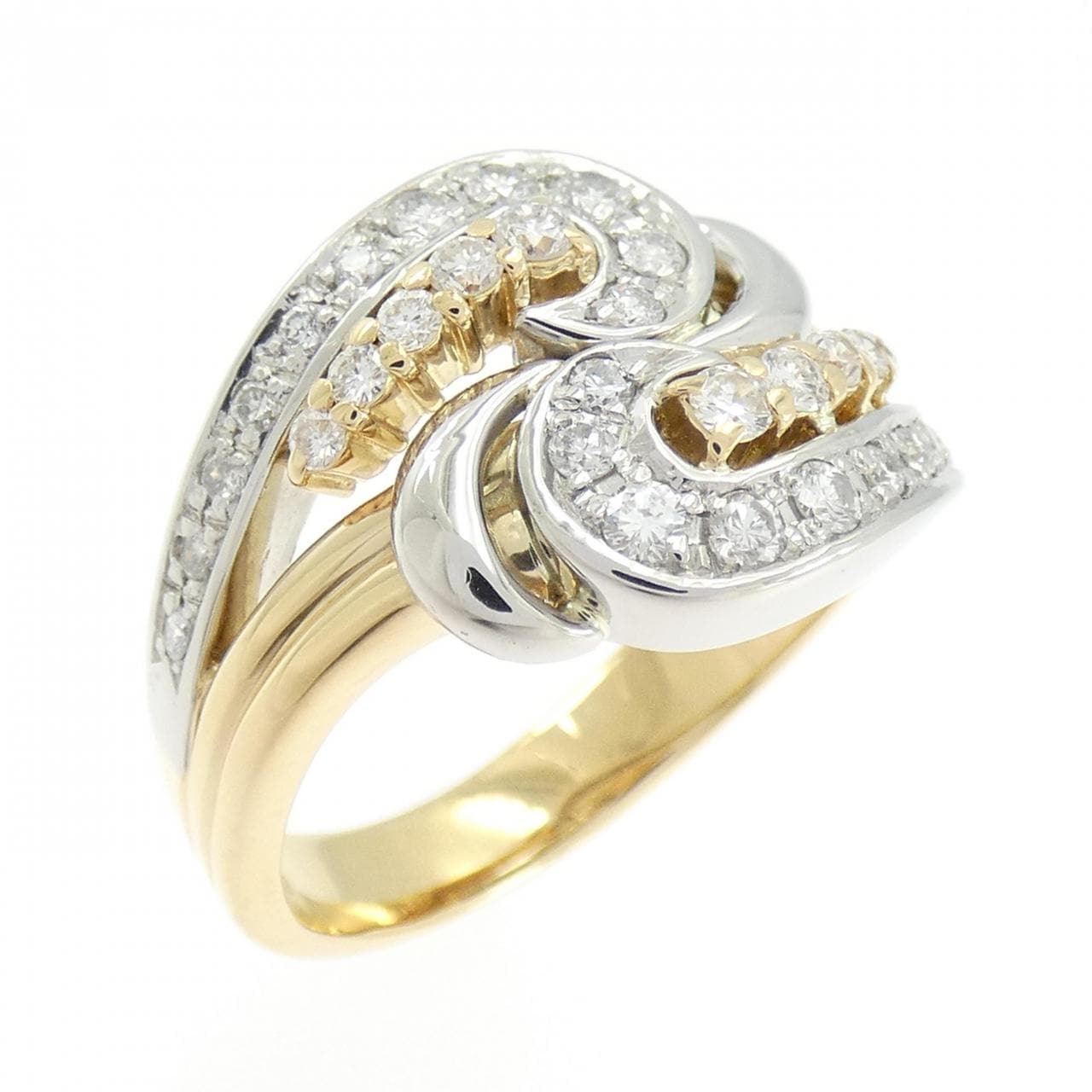 K18YG/PT900 ダイヤモンド リング 0.53CT