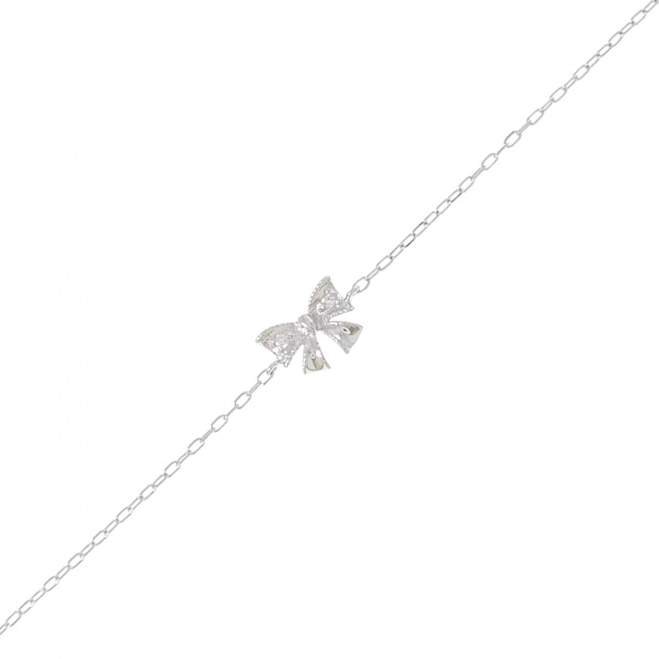PT950/PT850 リボン ダイヤモンド ブレスレット 0.01CT