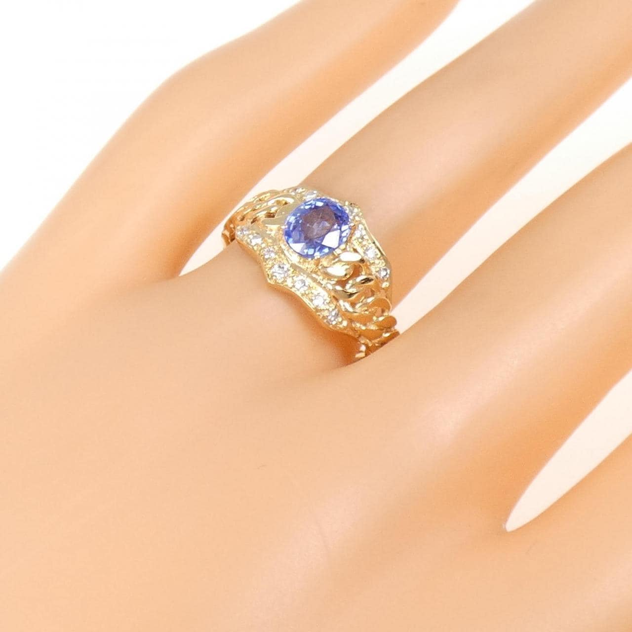 K18YG sapphire ring 0.89CT