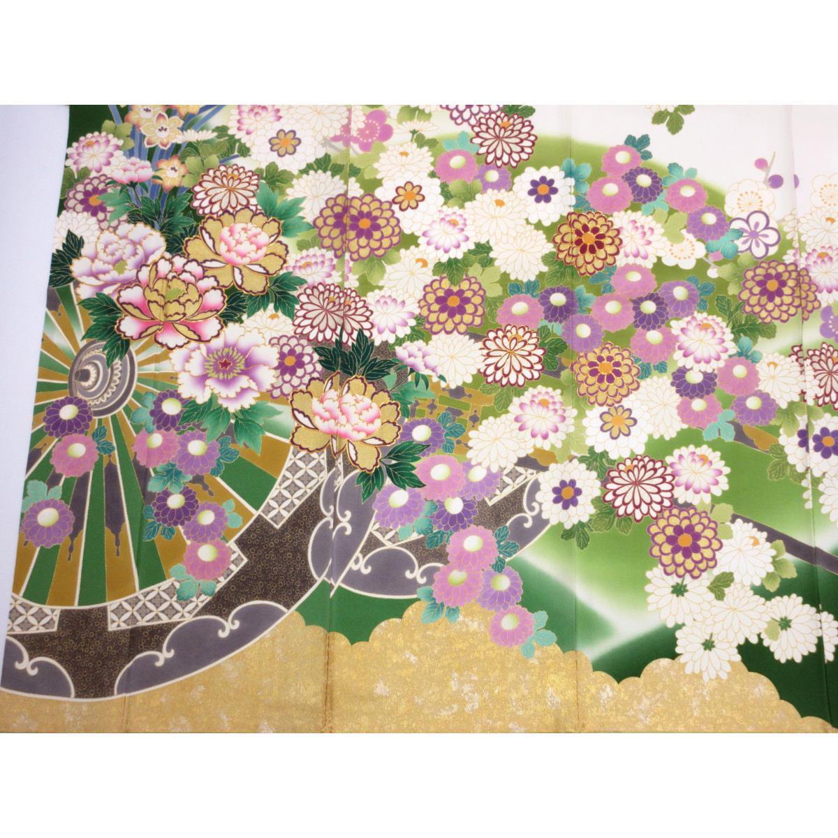 訪問着　友禅金彩加工　刺繍入り