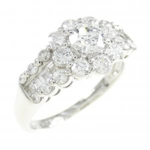 PT900 フラワー ダイヤモンド リング 0.502CT