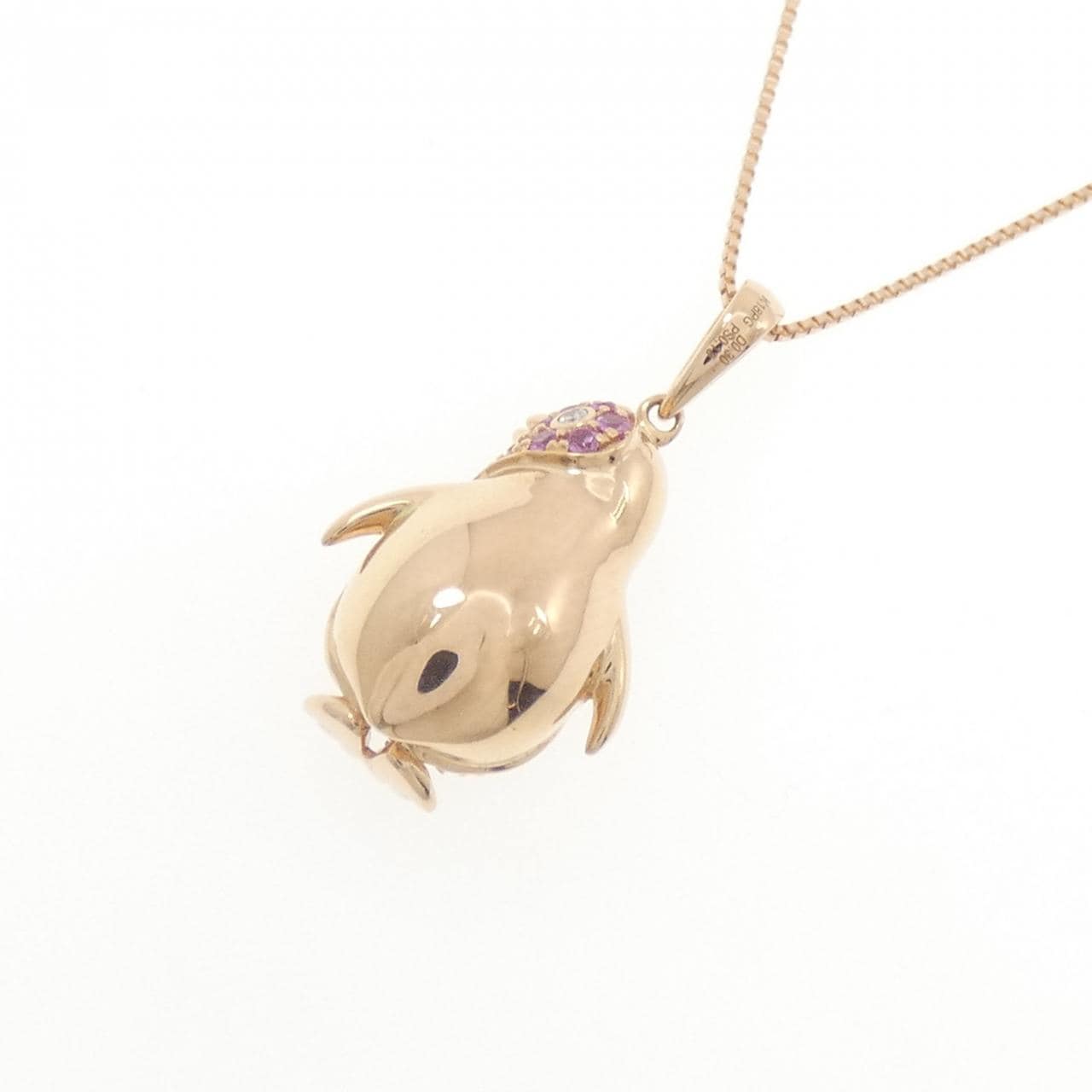 K18PG ペンギン サファイヤ ネックレス 0.13CT