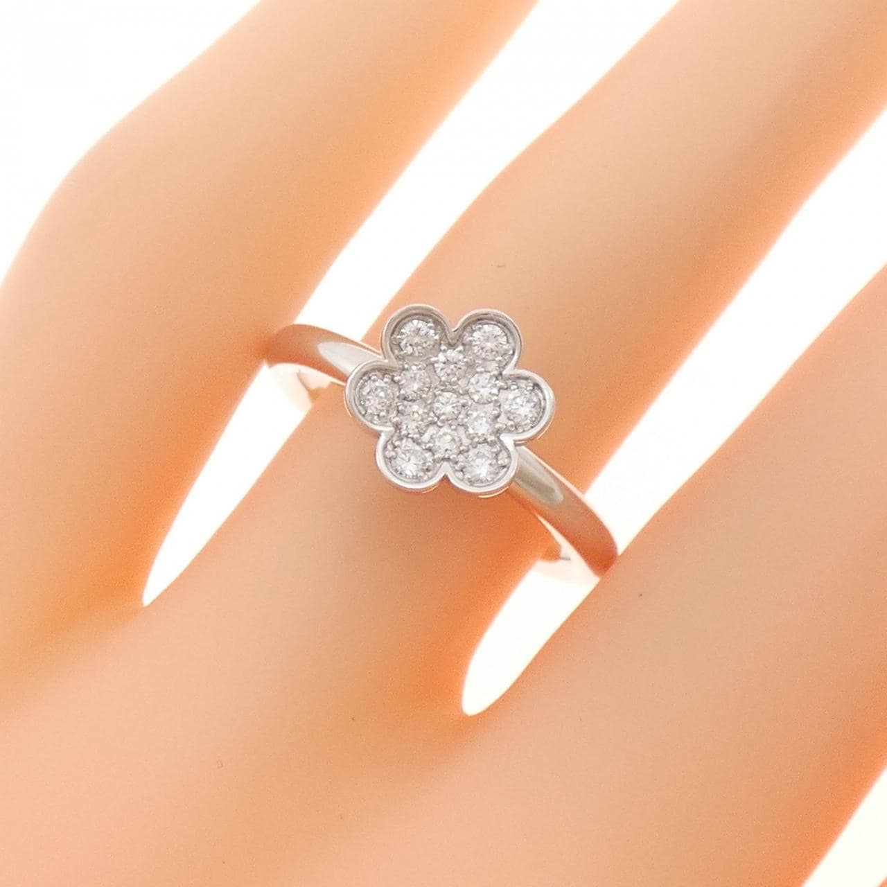 ミキモト フラワー ダイヤモンド リング 0.17CT