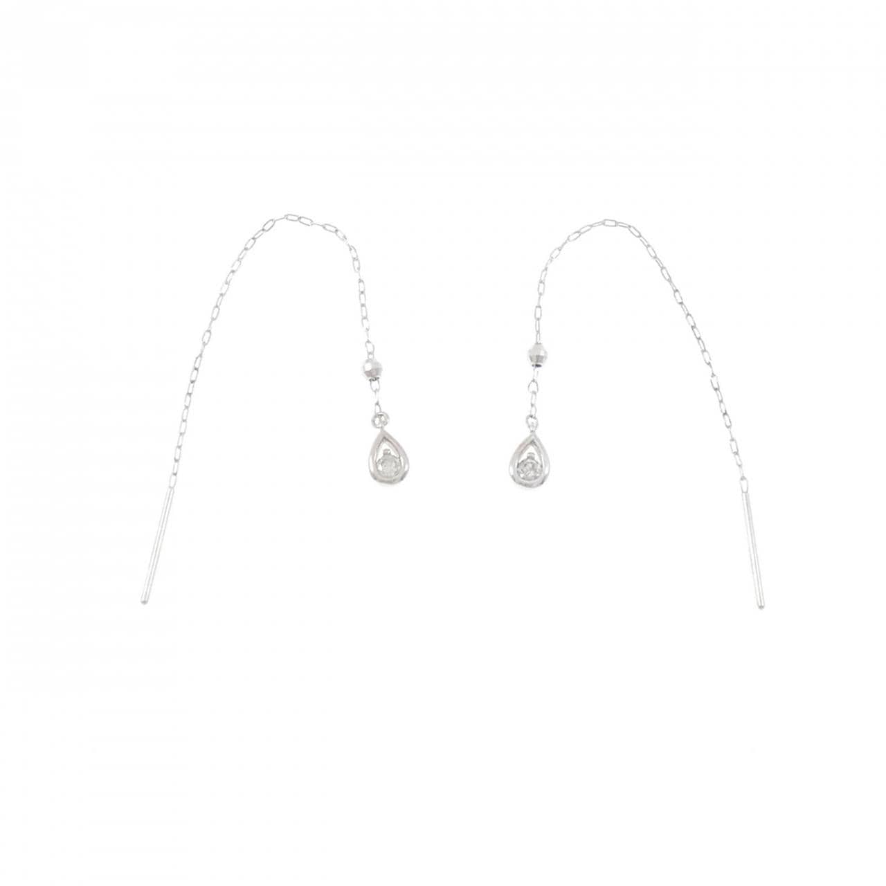 K18WG ダイヤモンド ピアス 0.05CT