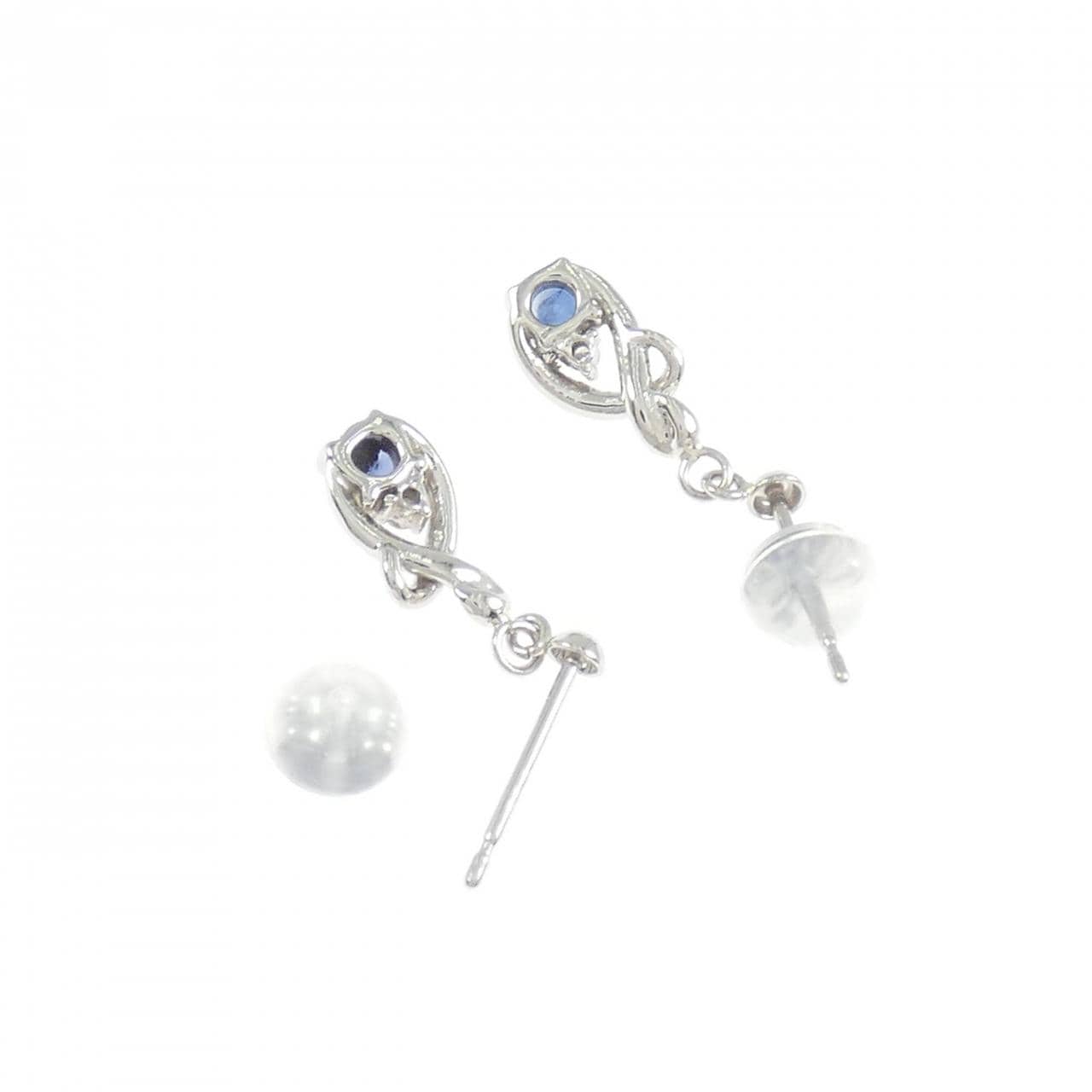 PT900藍寶石耳釘