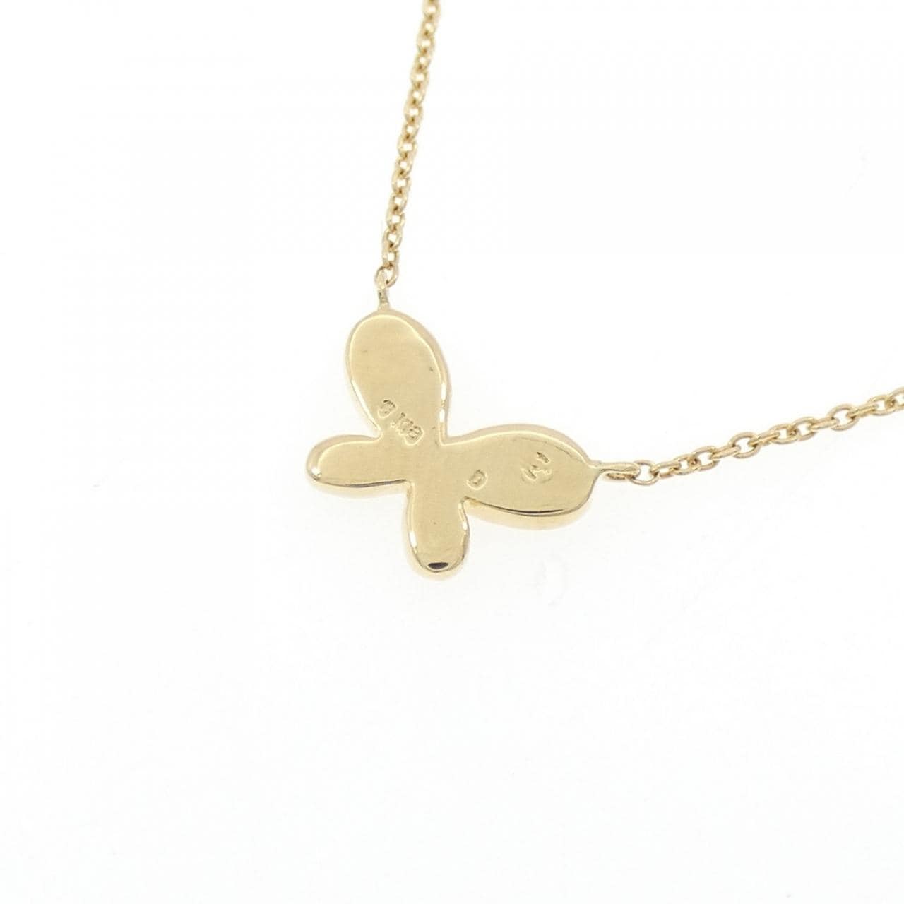 K18YG バタフライ ダイヤモンド ネックレス