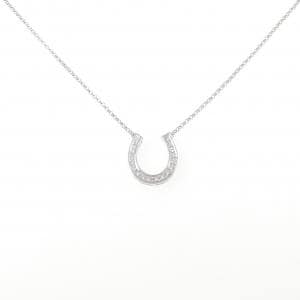 K18WG ホースシュー ダイヤモンド ネックレス 0.10CT