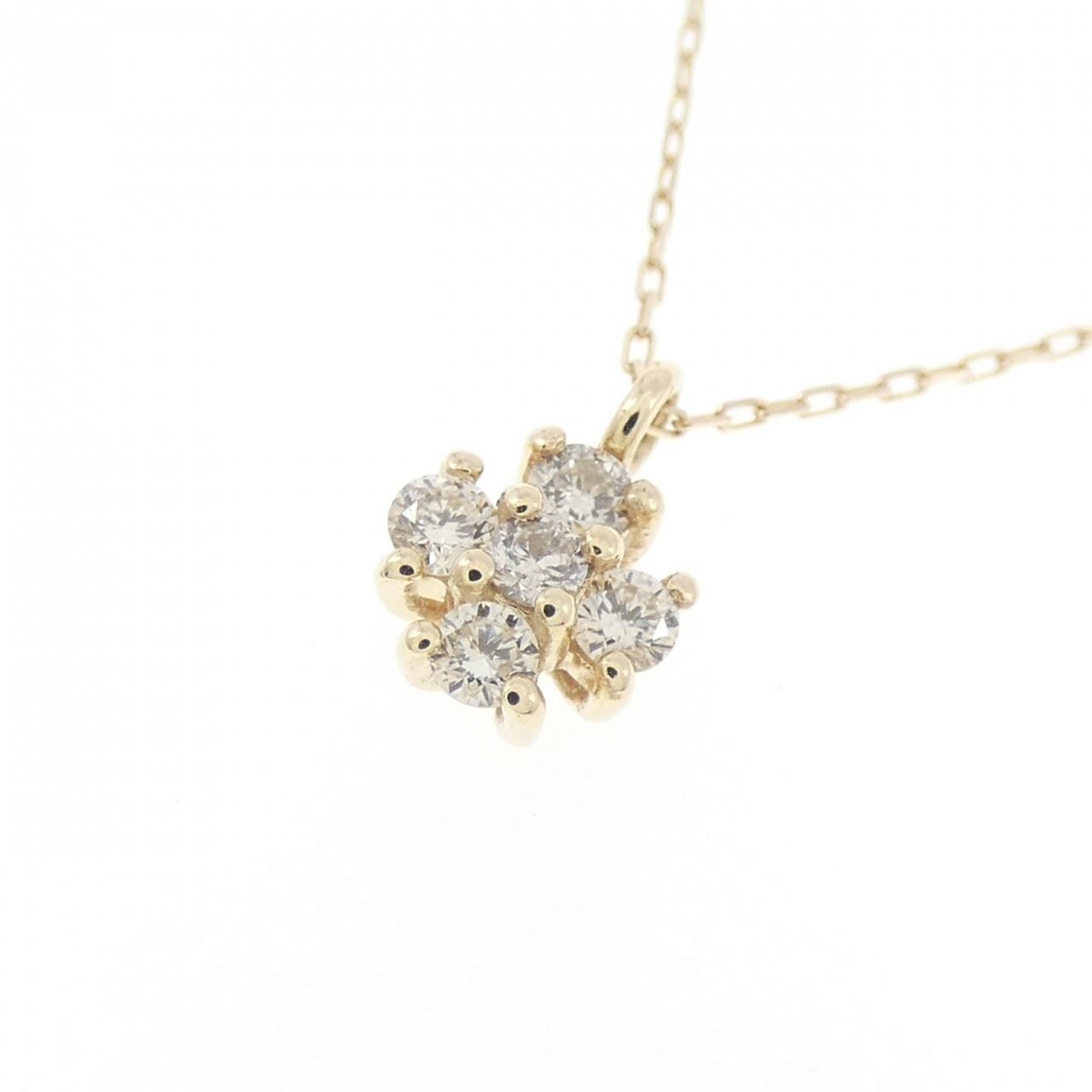 【新品】K10YG ダイヤモンド ネックレス 0.10CT