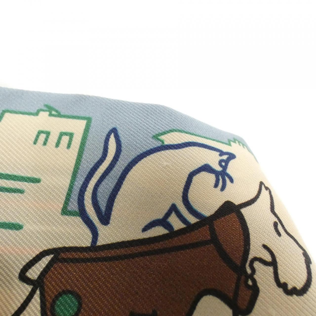 エルメス LES CHIENS PARISIENS ツイリー 064116S スカーフ