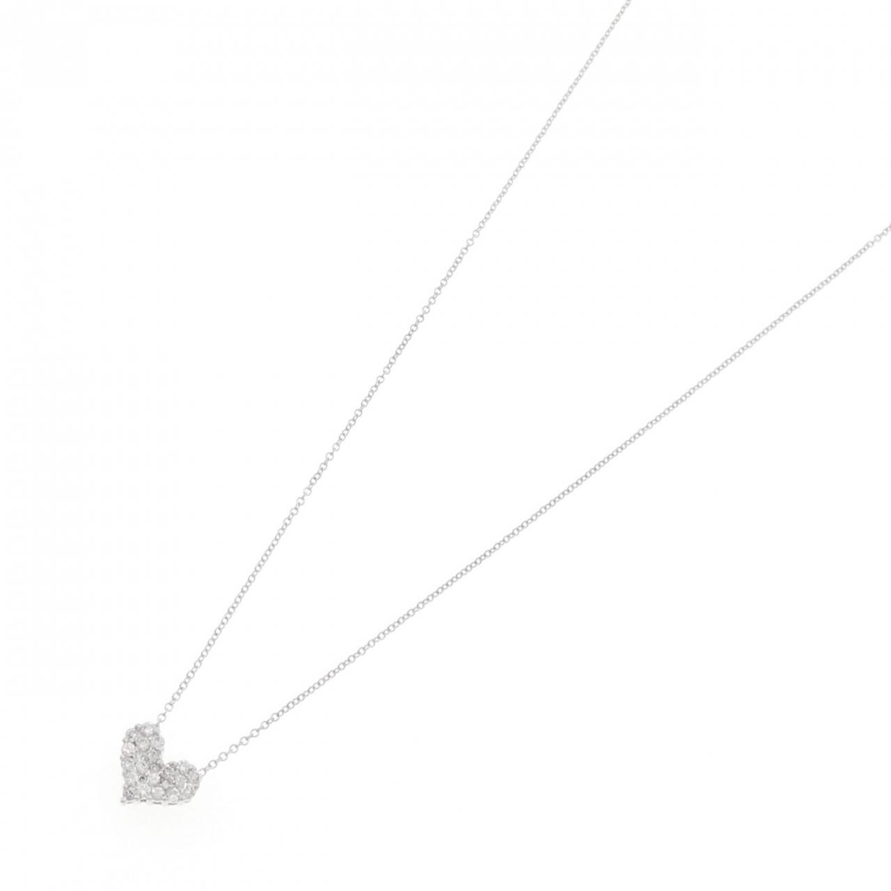 K18WG ハート ダイヤモンド ネックレス 0.25CT