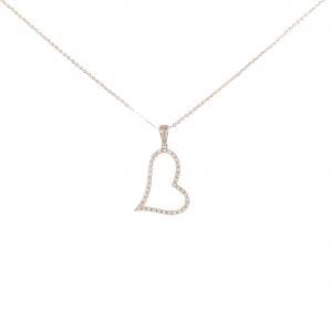 K18PG ハート ダイヤモンド ネックレス 0.12CT