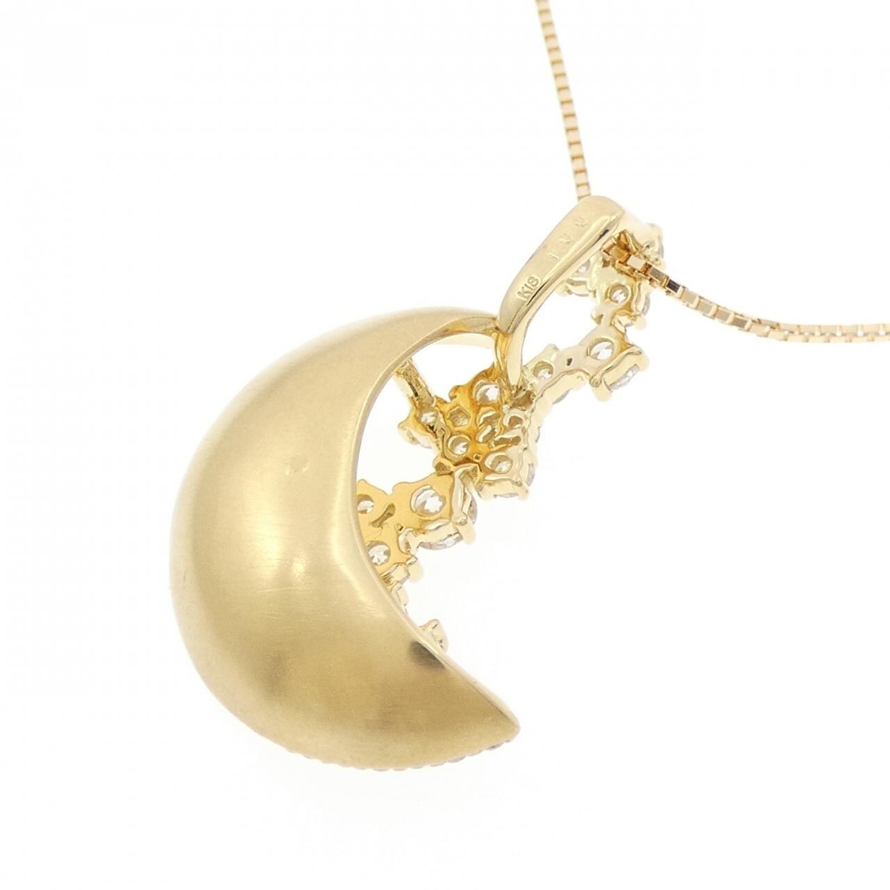 K18YG ムーン ダイヤモンド ネックレス 1.00CT