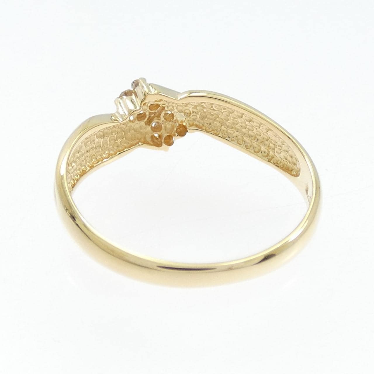 K18YG フラワー ダイヤモンド リング 0.08CT