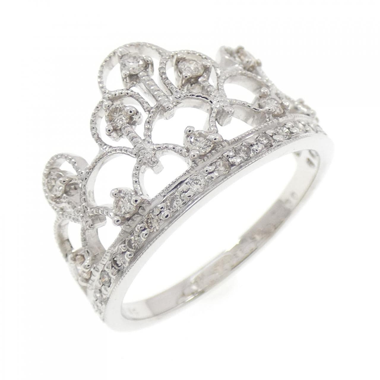 K18WG 皇冠鑽石0.30CT 戒指