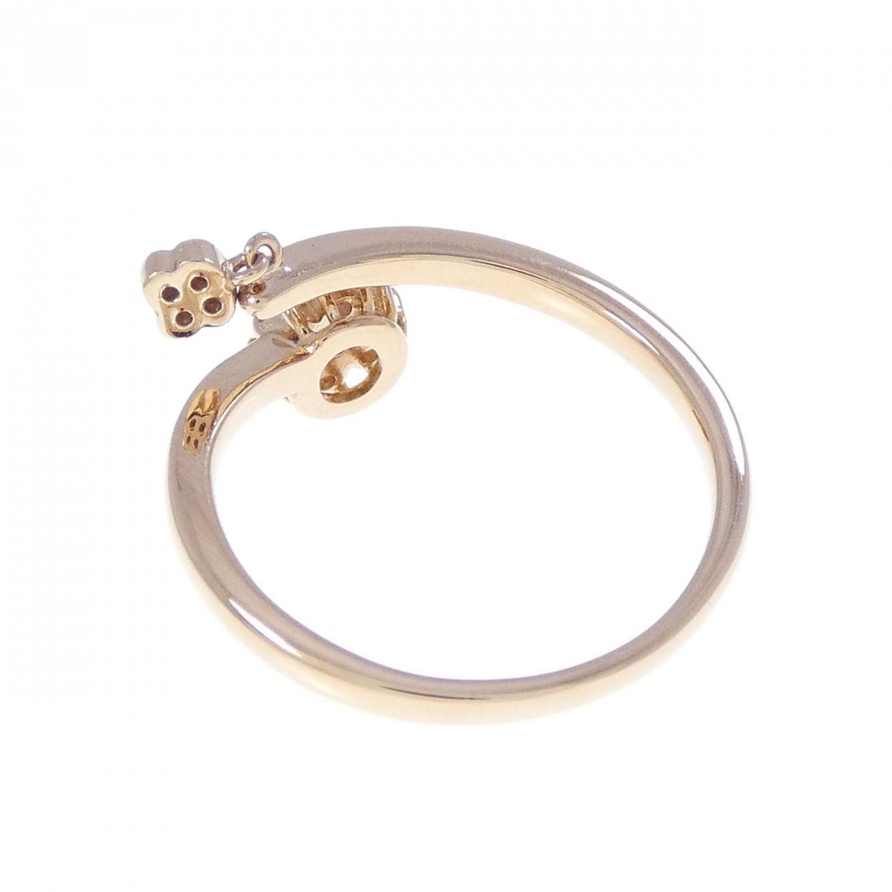 K18PG フラワー ダイヤモンド リング 0.14CT