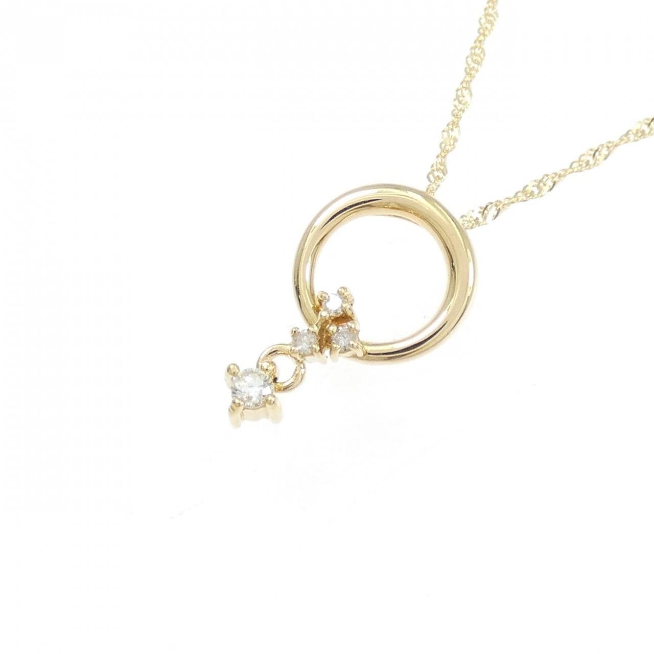 K18YG/750YG ダイヤモンド ネックレス 0.05CT