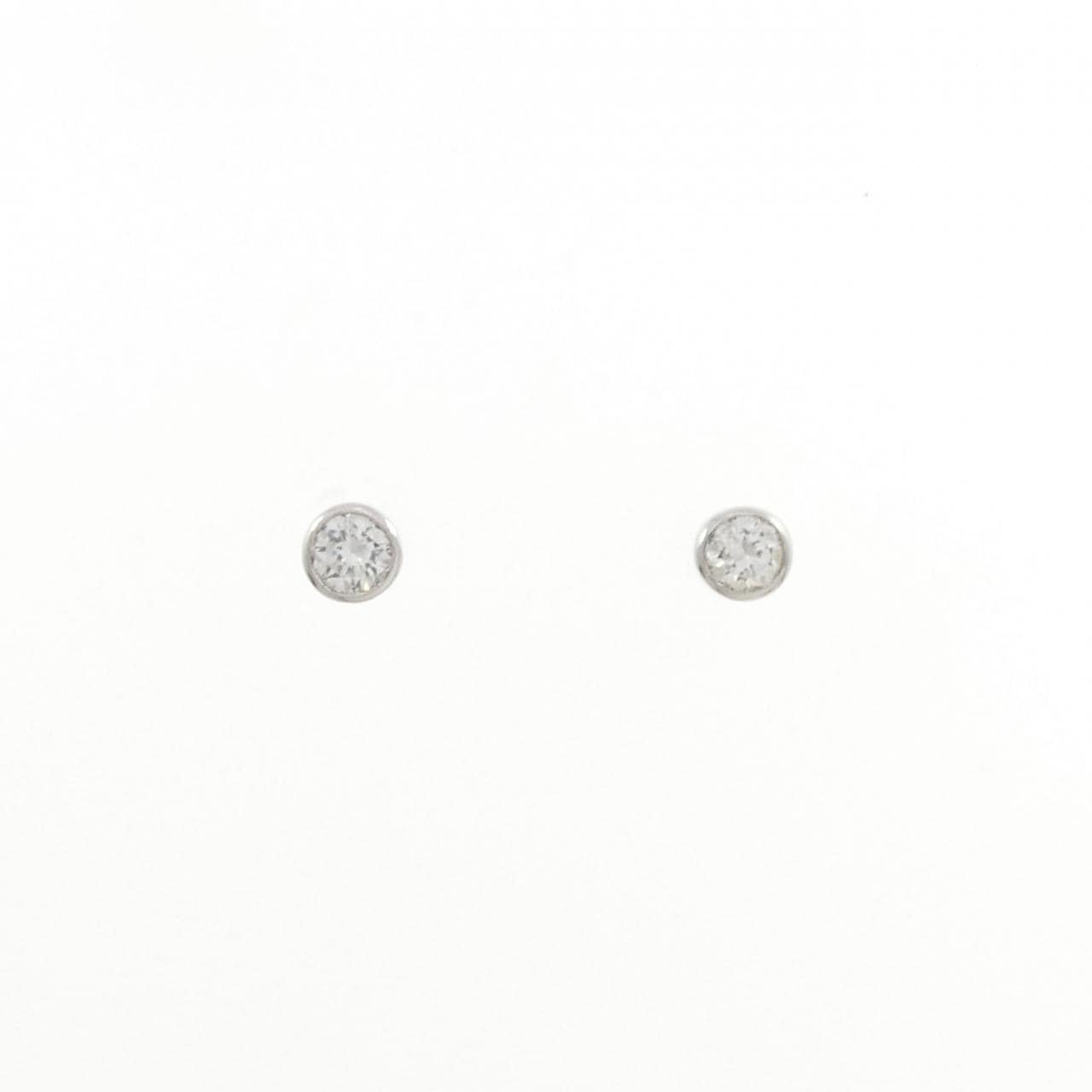 K18WG ソリティア ダイヤモンド ピアス 0.20CT