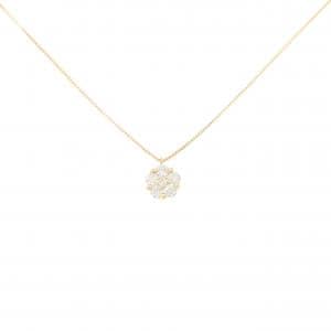 K18YG フラワー ダイヤモンド ネックレス 0.35CT