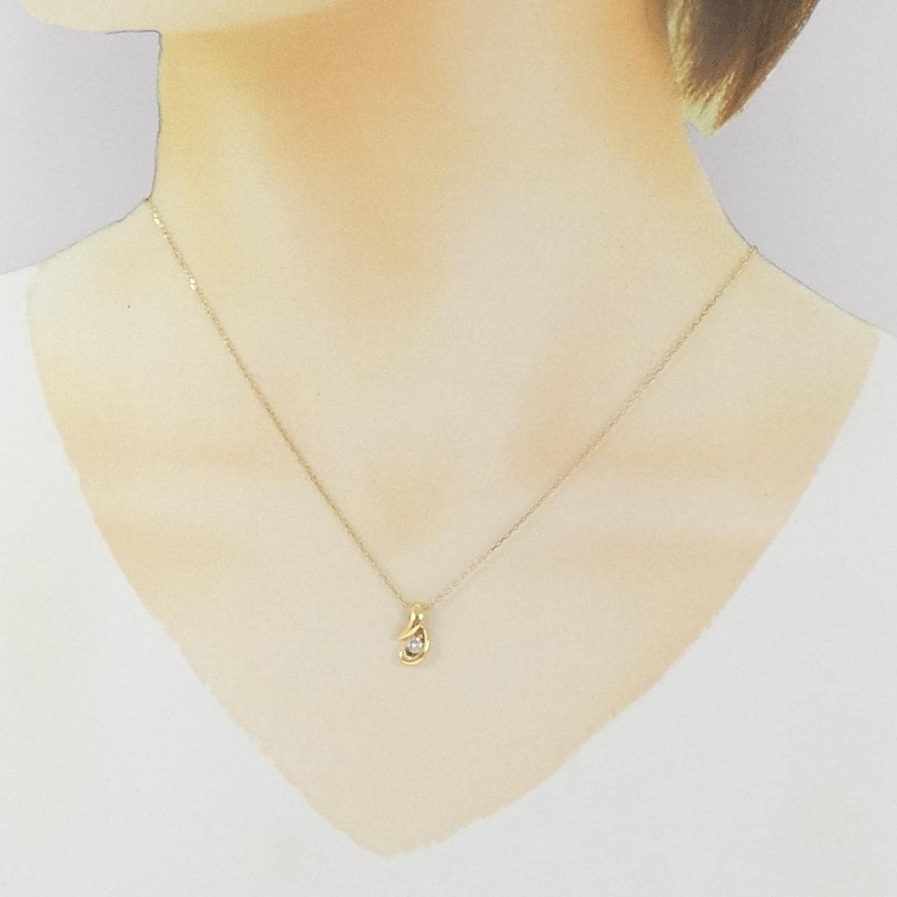 K18YG ダイヤモンド ネックレス 0.1CT